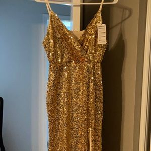 NWT gold glittery dress